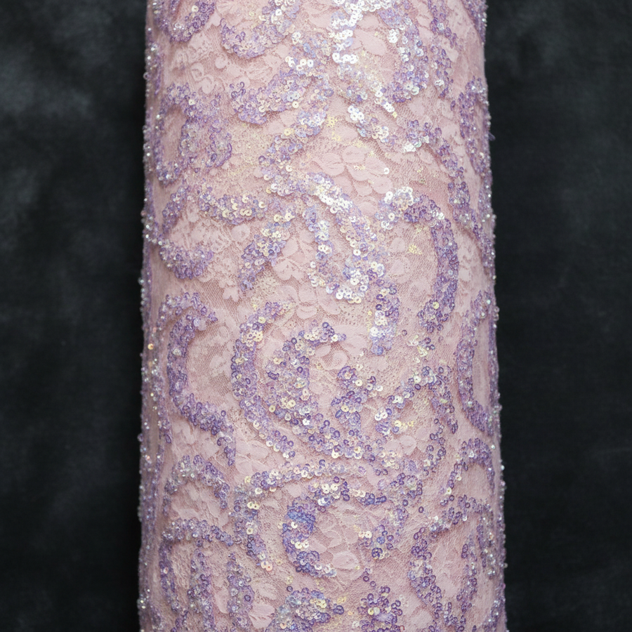 Tissu Dentelle Mauve